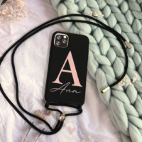 Funda Personalizada Con cuerda Silicona Case Colores. Funda con cuerda personalizada Nombre, inical, ...