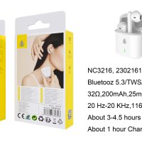 Auriculares Bluetooth Inalambricos estilo Airpods NC3216 BL Auriculares Bluetooth TWS Carrie (25mAh*2) con estuche cargable(200mAh), Soporta mano libre, Blanco - Imagen 10