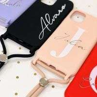 Funda Personalizada Con cuerda Silicona Case Colores. Funda con cuerda personalizada Nombre, inical, ... - Imagen 12