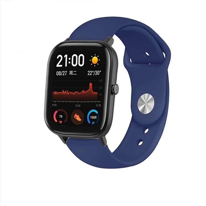 Correa Universal Watch Silicona Clip Azul Marino. Recambio correa Compatible con Amazfit Bip/GTS/Bip Lite/Huawei/Samsung/ - personalizas para Móvil