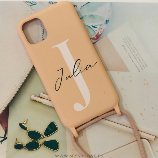 Funda Personalizada Con cuerda Silicona Case Colores. Funda con cuerda personalizada Nombre, inical, ... - Imagen 15