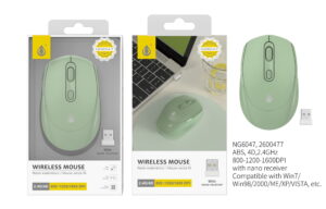 Ratón Inalámbrico ALINE 4D 800-1600DPI 2.4Ghz,Verde verdeNG6047