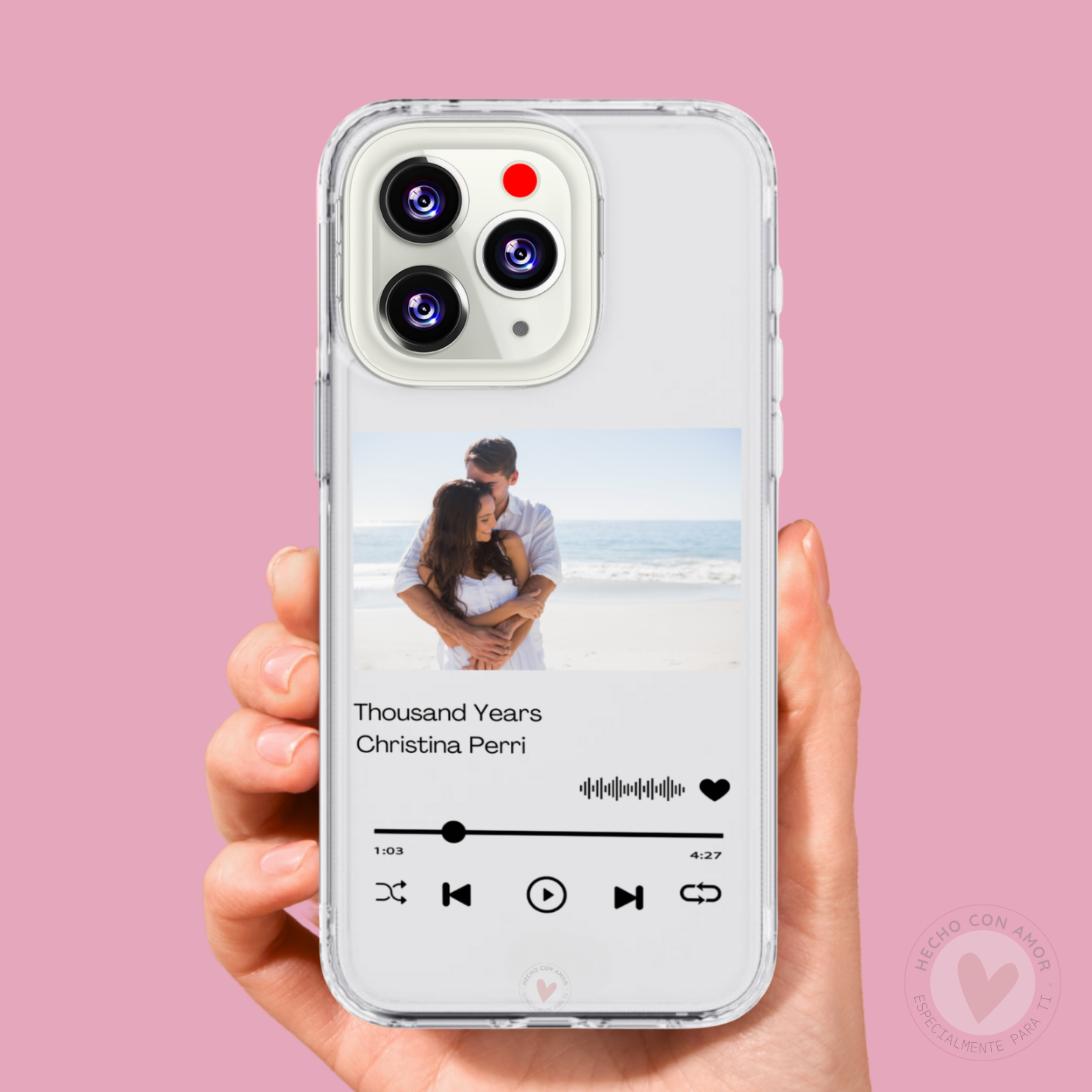 Funda Personalizada Spotify con Foto Fondo Transparente