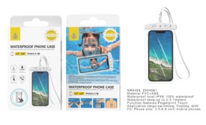 Funda Agua impermeable para Móvil IPX6 Profundidad 0.5-1M, NR9468 Blanco
