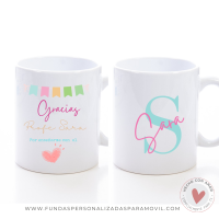 Taza Personalizada Diseño Gracias Profe por enseñarme con el corazón  - Imagen 2
