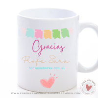 Taza Personalizada Diseño Gracias Profe por enseñarme con el corazón  - Imagen 4
