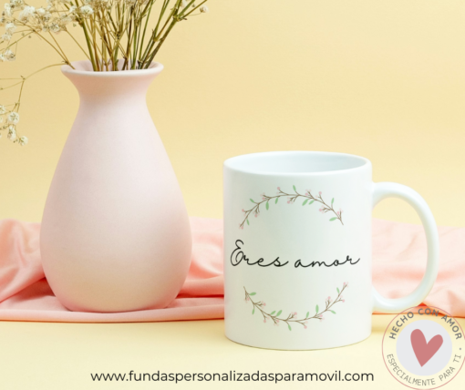 Taza Personalizada con Foto Diseño Eres Amor - Imagen 2