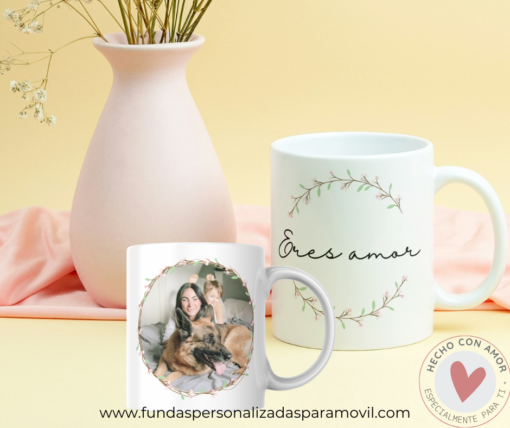 Taza Personalizada con Foto Diseño Eres Amor