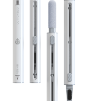 Lápiz de limpieza doble con pincel Para Auriculares Bluetooth Inalambricos estilo Airpods  NR9336 Blanco