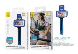 Funda Deporte Universal Brazalete Deportivo Táctil Impermeable IPX3, Brazo 47cm, para Movil 4-7.2 Pulgadas J3526 Azul