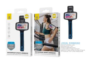 Funda Deporte Universal Brazalete Deportivo Táctil Impermeable IPX3, Brazo 47cm, para Movil 4-7.2 Pulgadas J3526 Negro