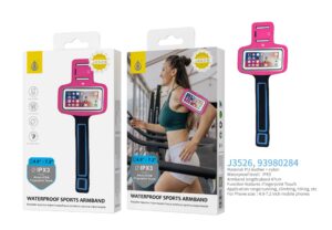 Funda Deporte Universal Brazalete Deportivo Táctil Impermeable IPX3, Brazo 47cm, para Movil 4-7.2 Pulgadas J3526 Rosa