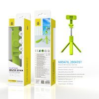 Palo Selfie NR9478 VE Palo Selfie con Tripode flexible 360°, Bluetooth Incluye mando, Para movil 4-7 Pulgadas, Bateria 120mAh, 19.5-80CM, Verde