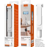 Palo SelfieTE5024 BL Palo Selfie Tripode flexible 360  Bluetooth  Para movil 3.5-6.5 Pulgadas,Blanco