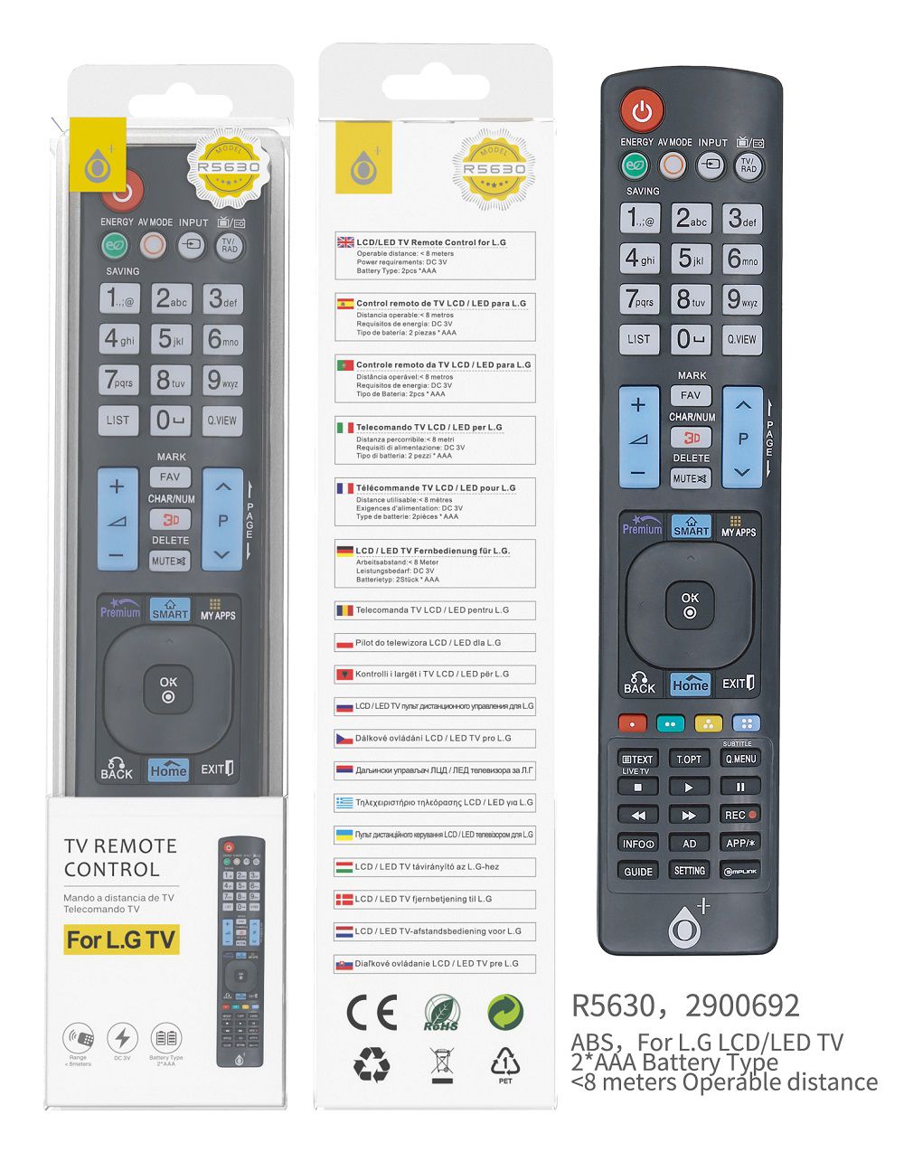 Mando Televisión R5630 NE Mando Universal de TV para LG , Negro - Fundas  personalizas para Móvil
