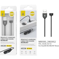 Cargador de Reloj Inteligente NR9395 NE Cable de Carga USB para pulsera de XIAOMI M5/6/7,5V/1A, Cable 45CM, Negro