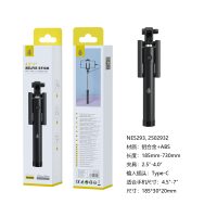Palo Selfie NE5293 NE Palo Selfie con Cable Type-C, flexible 120°, Brazo18.5-73CM,  Para movil 4.5-7 Pulgadas, Blanco