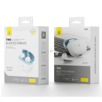 Auriculares Bluetooth Inalambricos estilo Airpods NC3271 Auriculares TWS Bluetooth 5.3, Bateria (25mAh*2)Con Estuche Recargable 230mAh, Blanco+Azul - Imagen 2
