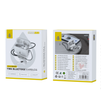 Auriculares Bluetooth Inalambricos estilo Airpods NC3279 BL Auriculares Bluetooth TWS con correa (30mAh*2) con estuche cargable(200mAh), Blanco - Imagen 2