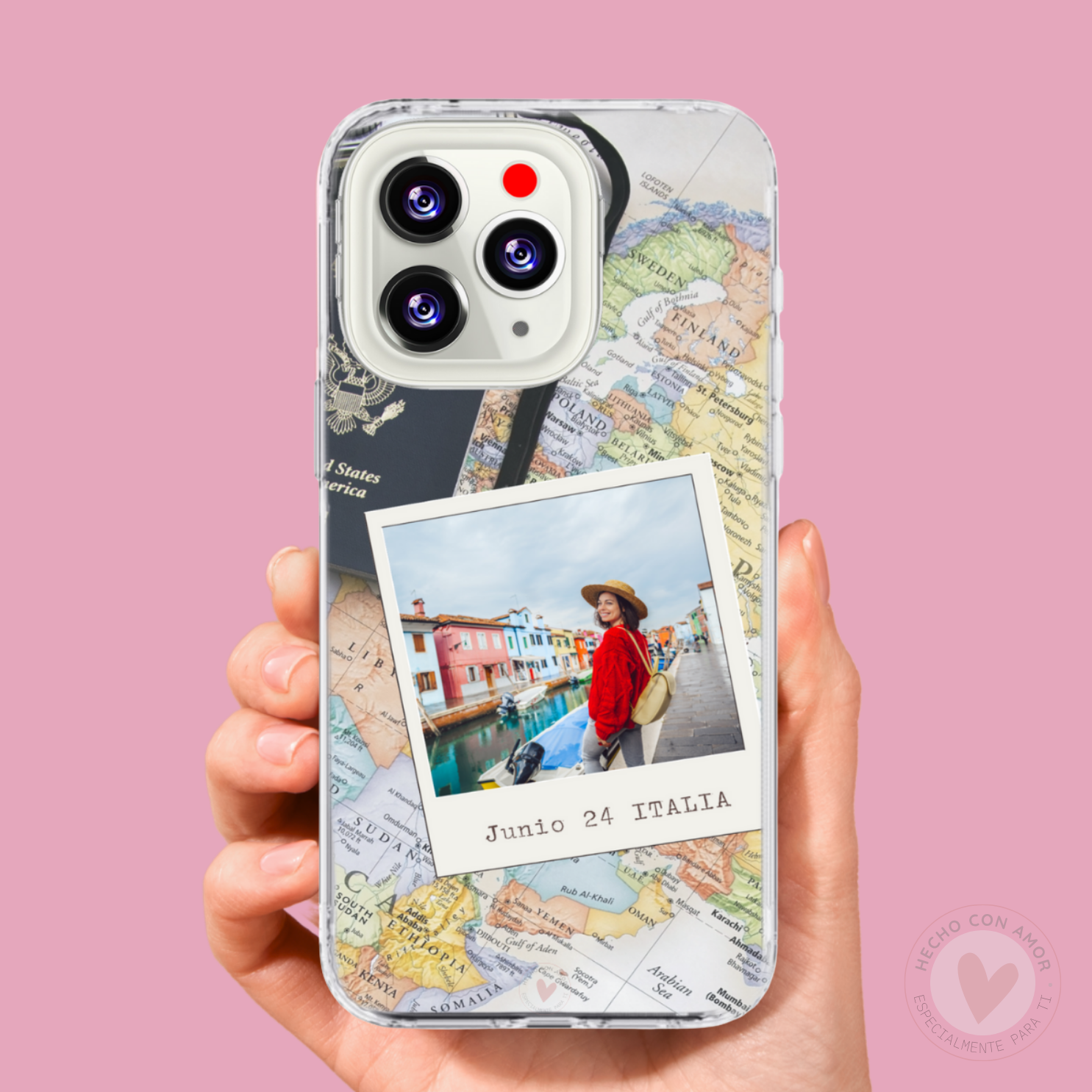 Funda Personalizada con Foto Diseño Mapamundi