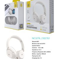 Auriculares Cascos Bluetooth Inalámbricos NC3276 BL Auriculares Casco plegable Moonlight BTS V5.3, Bateria 300mAh, 8h de uso, Soporta a Cable Audio 3.5mm, Blanco - Imagen 2
