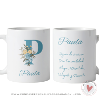 Taza Personalizada con Frase Significado de Nombre e Inicial - Imagen 2