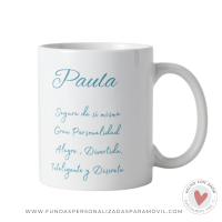 Taza Personalizada con Frase Significado de Nombre e Inicial - Imagen 3