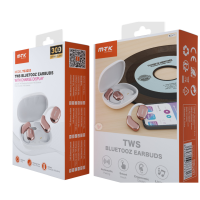 Auriculares Bluetooth Inalambricos estilo Airpods TC3253 BL+RS Auriculares Boxer TWS BTS V5.3, Bateria Earbuds 50mAh*2 + Estuche 300mAh, con pantalla digital, 8h de uso, Blanco+Rosa Gold - Imagen 2