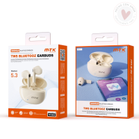 Auriculares Bluetooth Inalambricos estilo Airpods TC3252, NA Auriculares TWS Muffin Bluetooth 5.3, Batería (30mAh*2) con Estuche Recargable 300mAh, Color Nata - Imagen 2