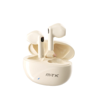 Auriculares Bluetooth Inalambricos estilo Airpods TC3252, NA Auriculares TWS Muffin Bluetooth 5.3, Batería (30mAh*2) con Estuche Recargable 300mAh, Color Nata