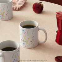 Taza Personalizada con Nombre  Diseño Flores - Imagen 2