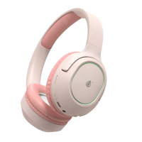 Auriculares Cascos Bluetooth Inalámbricos NC3285 RS Auriculares Casco plegable con luz Led Bluetooth 5.3, Soporta AUX 3.5mm/TF 32G (Max)Bateria 300mAh, Rosa