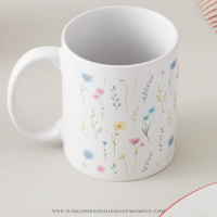 Taza Personalizada con Nombre  Diseño Flores - Imagen 7