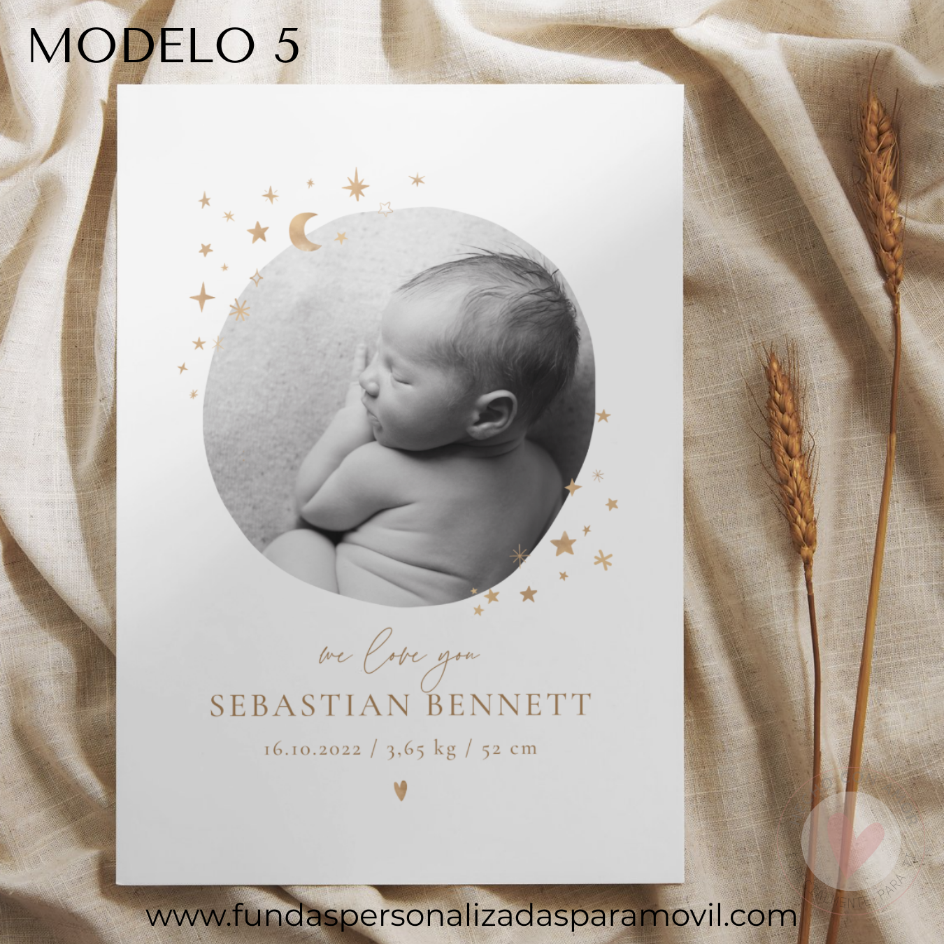 Lienzo Natalicio Personalizado con foto 23*30 cm Acabado Tela - Imagen 33