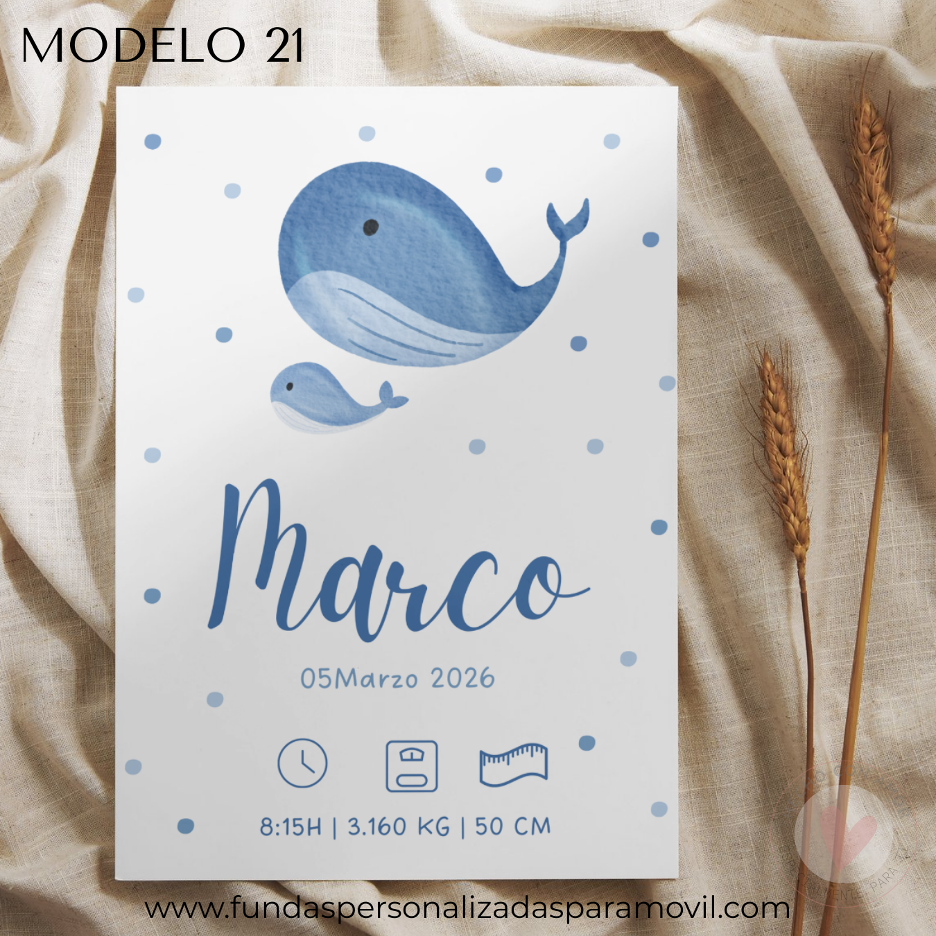 Lienzo Natalicio Personalizado con foto 23*30 cm Acabado Tela - Imagen 23