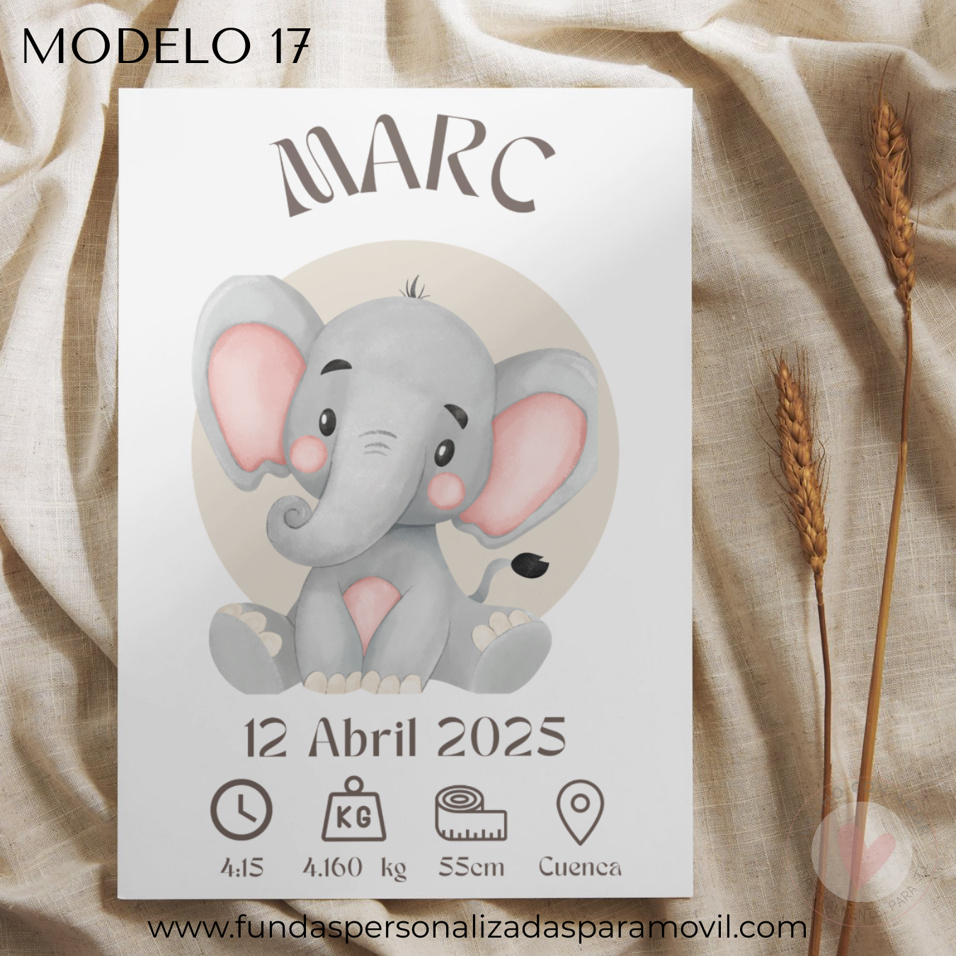 Lienzo Natalicio Personalizado con foto 23*30 cm Acabado Tela - Imagen 21