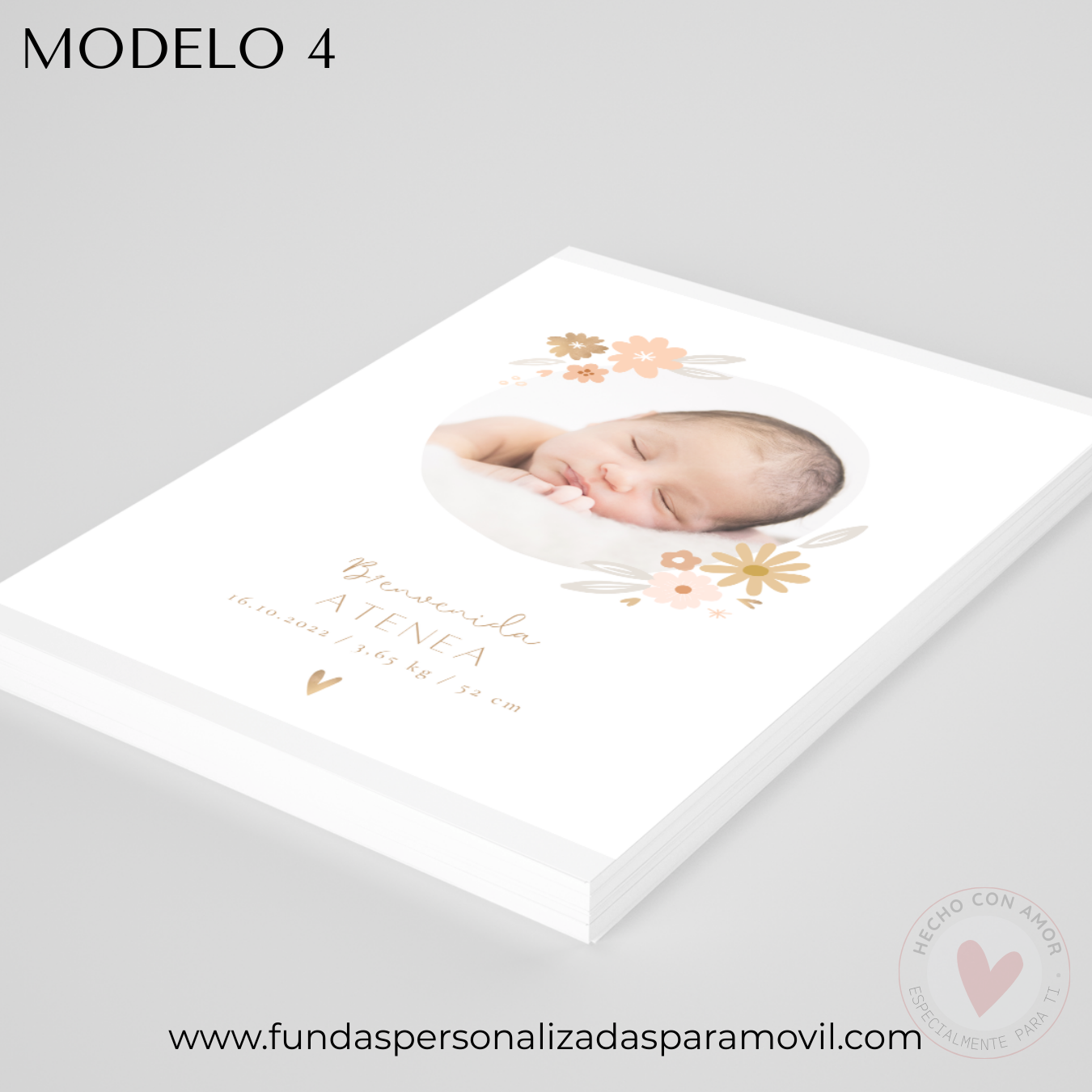 Lienzo Natalicio Personalizado con foto 23*30 cm Acabado Tela - Imagen 5