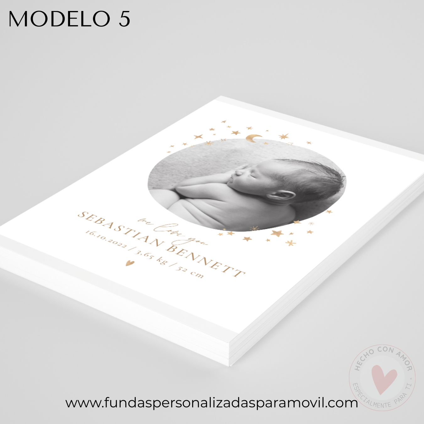 Lienzo Natalicio Personalizado con foto 23*30 cm Acabado Tela - Imagen 6