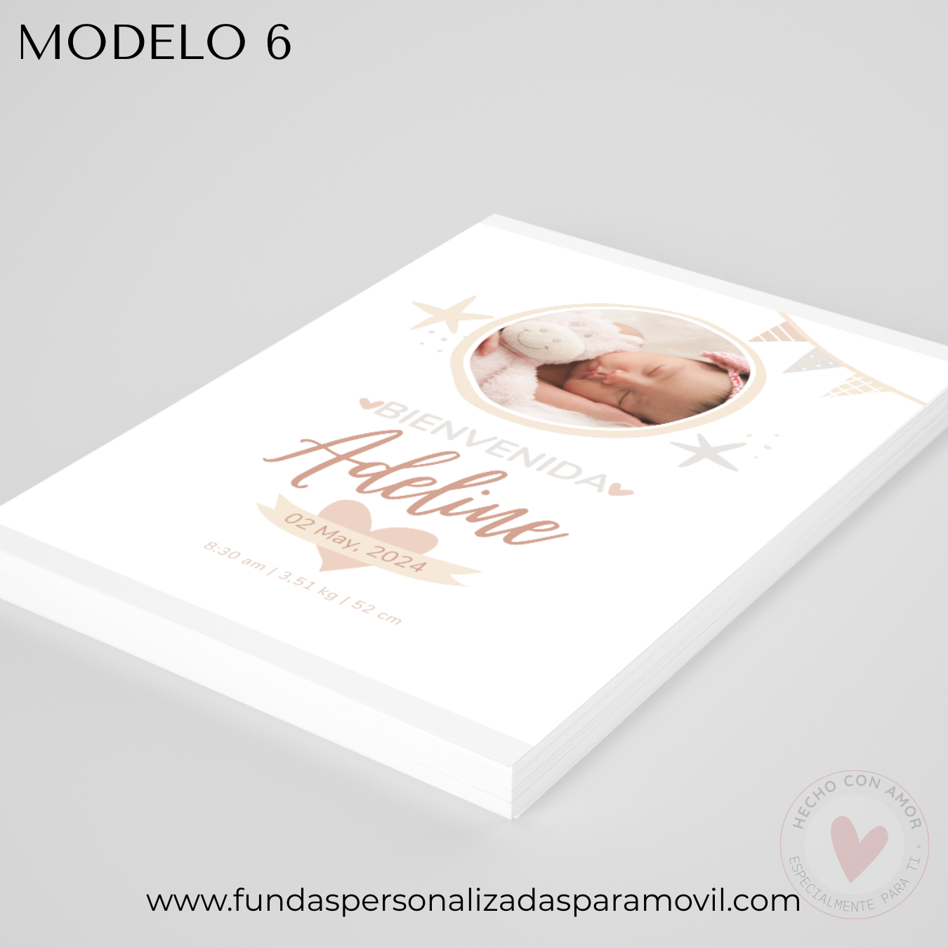 Lienzo Natalicio Personalizado con foto 23*30 cm Acabado Tela - Imagen 7