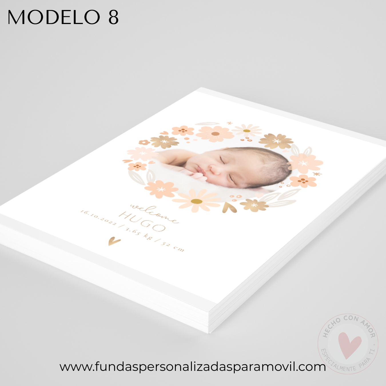 Lienzo Natalicio Personalizado con foto 23*30 cm Acabado Tela - Imagen 9