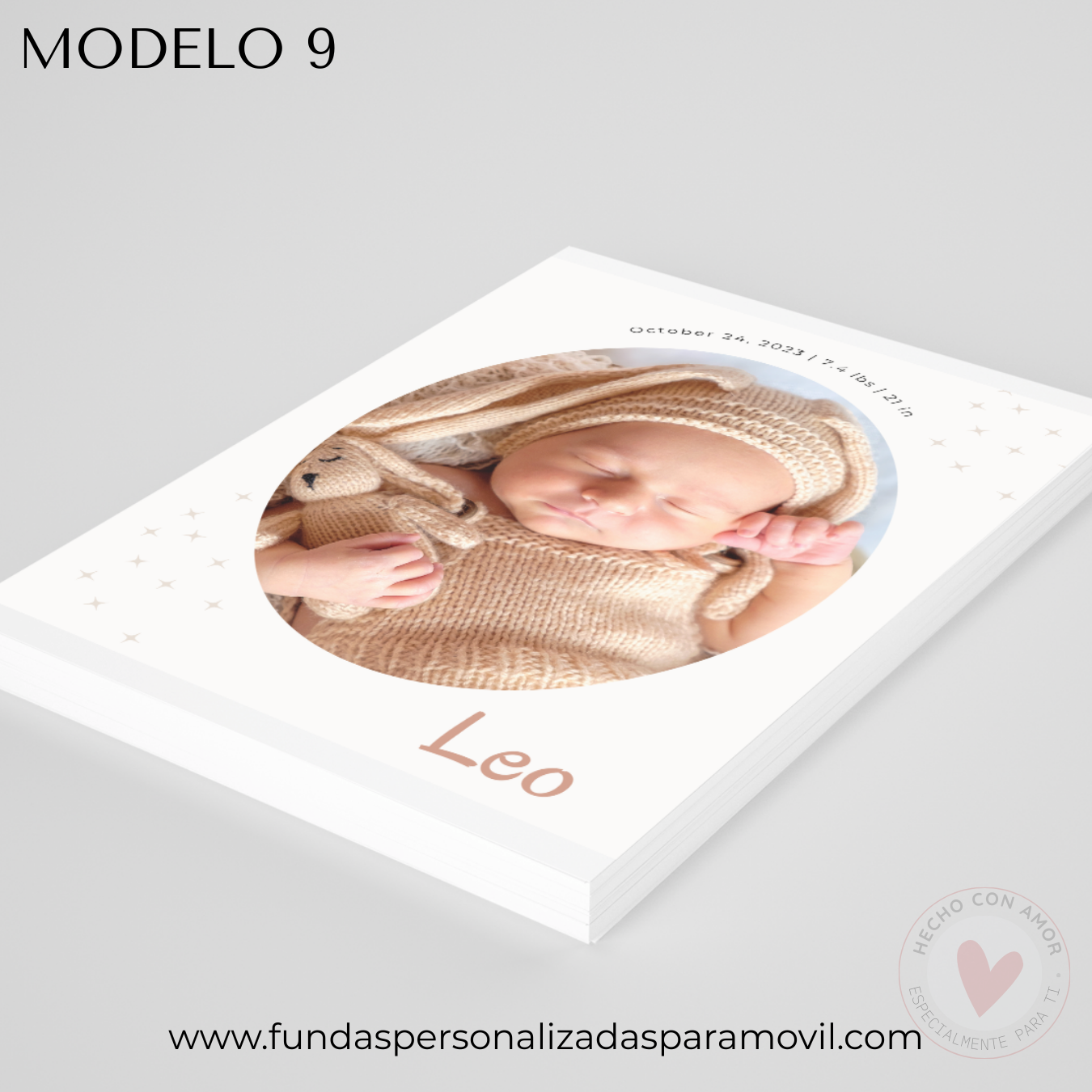 Lienzo Natalicio Personalizado con foto 23*30 cm Acabado Tela - Imagen 10