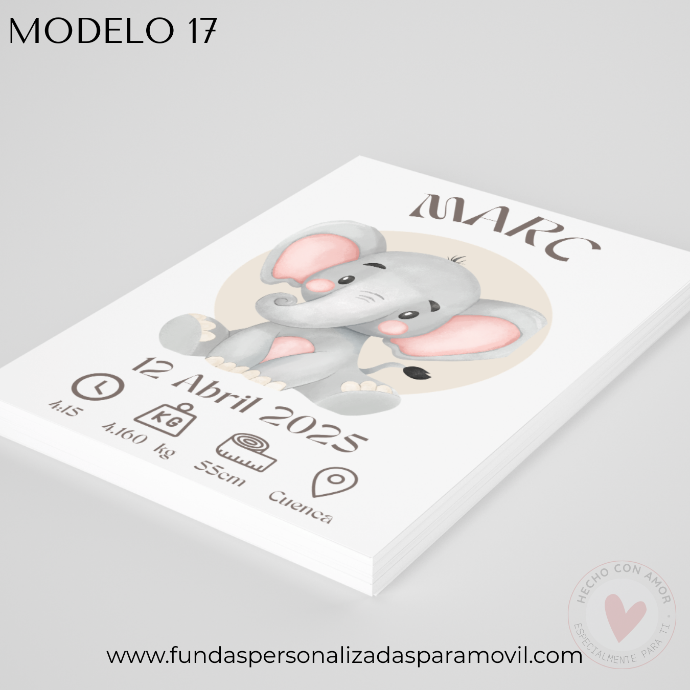 Lienzo Natalicio Personalizado con foto 23*30 cm Acabado Tela - Imagen 12