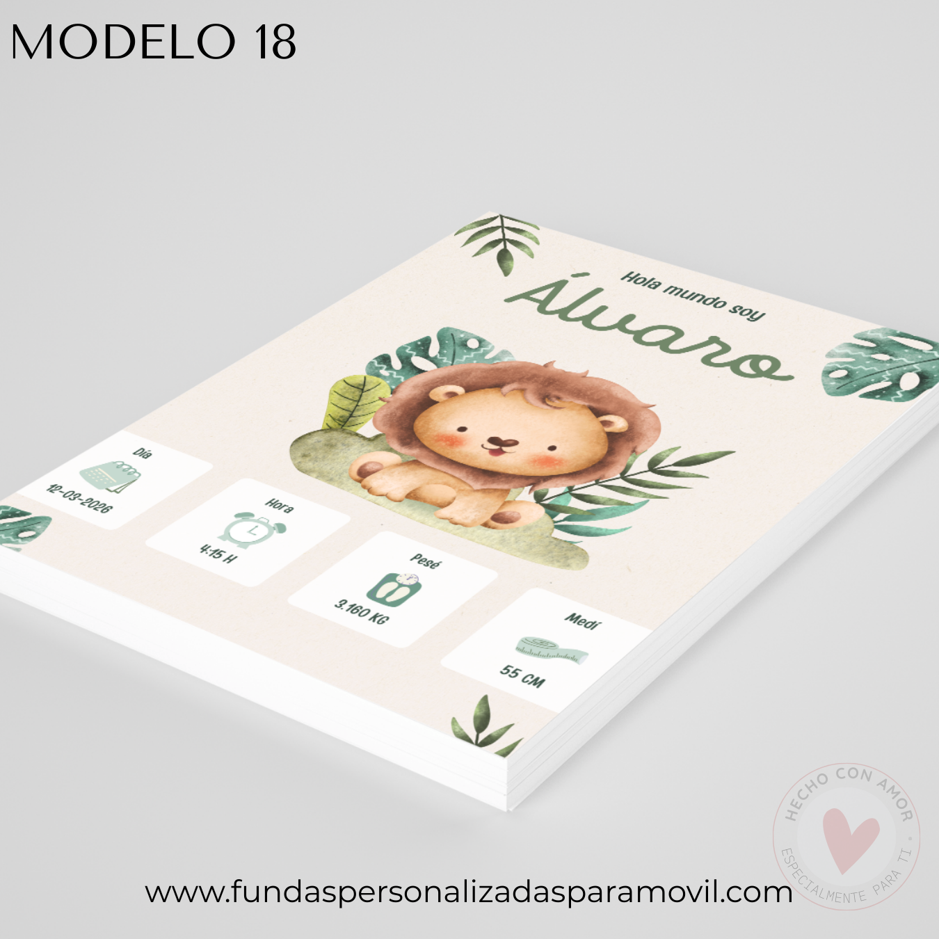 Lienzo Natalicio Personalizado con foto 23*30 cm Acabado Tela - Imagen 13