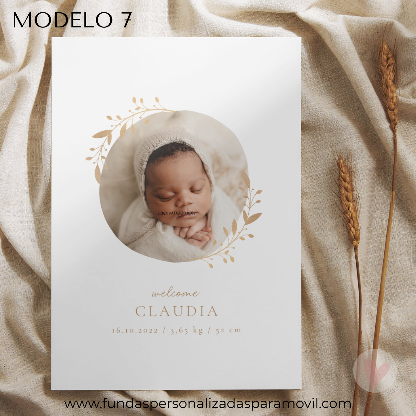 Lienzo Natalicio Personalizado con foto 23*30 cm Acabado Tela - Imagen 31