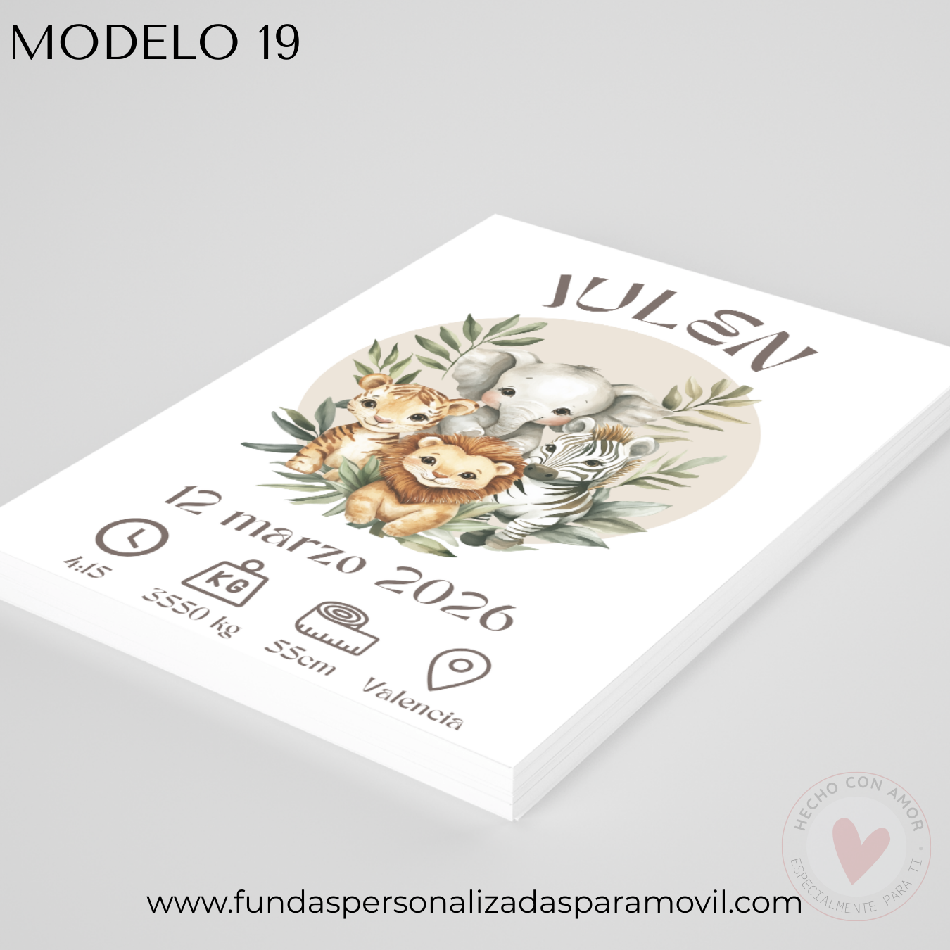 Lienzo Natalicio Personalizado con foto 23*30 cm Acabado Tela - Imagen 14