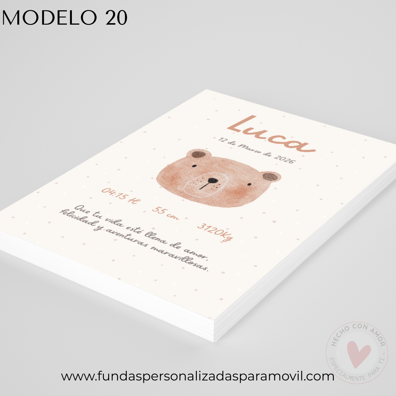 Lienzo Natalicio Personalizado con foto 23*30 cm Acabado Tela - Imagen 15