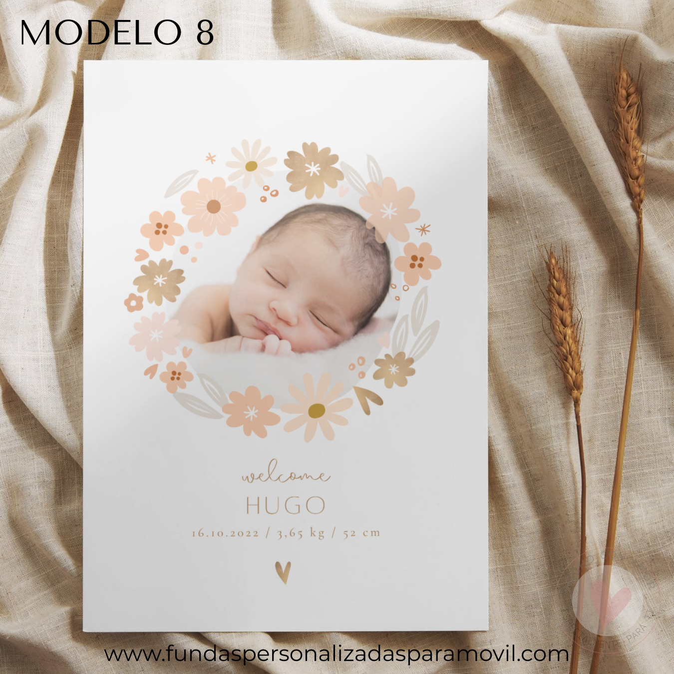 Lienzo Natalicio Personalizado con foto 23*30 cm Acabado Tela - Imagen 30