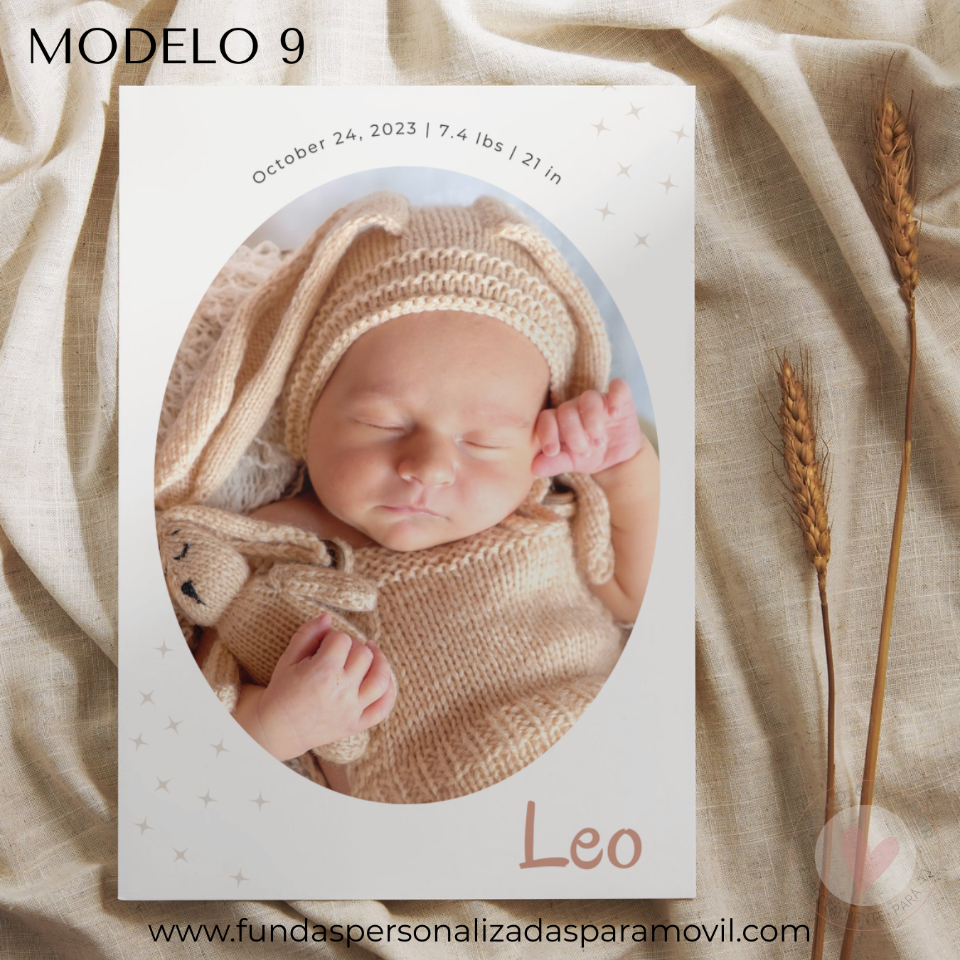 Lienzo Natalicio Personalizado con foto 23*30 cm Acabado Tela - Imagen 28