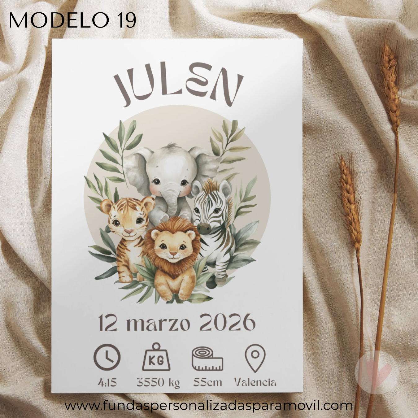 Lienzo Natalicio Personalizado con foto 23*30 cm Acabado Tela - Imagen 25