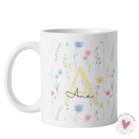 Taza Personalizada con Nombre  Diseño Flores - Imagen 10